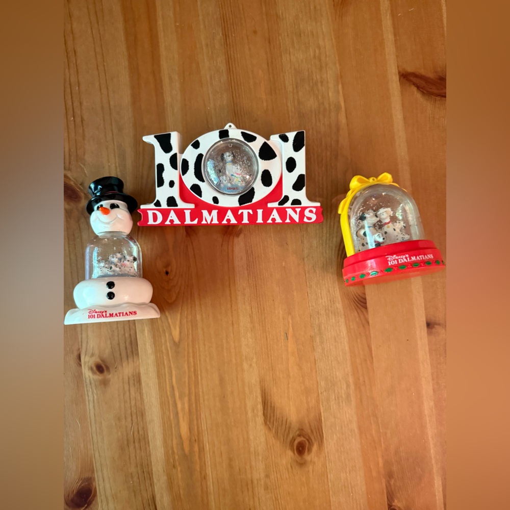 1996 DISNEY 101 Dalmatians McDonalds Ornaments Set of 3 Christmas Vintage